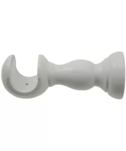 SUPPORTO APERTO PER BASTONE Ø23MM CON VITI E TASSELLI - COLORE BIANCO.