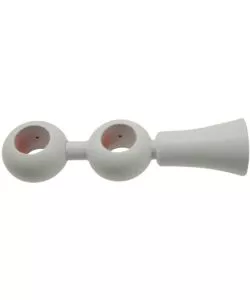 SUPPORTO REGOLABILE PER DOPPIO BASTONE Ø23MM CON VITI E TASSELLI - COLORE BIANCO.