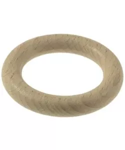 8 ANELLI IN LEGNO PER BASTONE Ø28MM X56  INT/EST SBIANCATO.