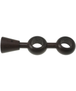 SUPPORTO REGOLABILE PER DOPPIO BASTONE Ø28MM CON VITI E TASSELLI - COLORE NOCE.