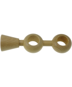 SUPPORTO REGOLABILE PER DOPPIO BASTONE Ø28MM CON VITI E TASSELLI - COLORE NATURALE.