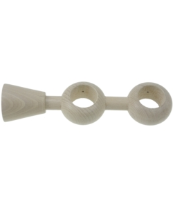 SUPPORTO REGOLABILE PER DOPPIO BASTONE Ø28MM CON VITI E TASSELLI - COLORE TEAK.