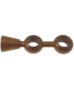 SUPPORTO REGOLABILE PER DOPPIO BASTONE Ø28MM CON VITI E TASSELLI - COLORE TEAK.