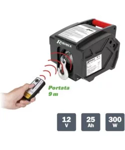 VERRICELLO ELETTRICO TELECOMANDATO PORTATA 5000 KG, 300 WATT - RIBIMEX.