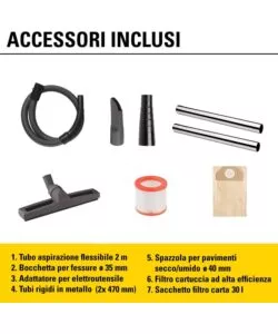 ASPIRATORE SOLIDI LIQUIDI ELETTRICO STANLEY "SXVC30XTDE" 1600W 30LT 36,5 L/S