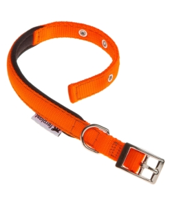 COLLARE IN NYLON MODELLO C15/35 IMBOTTITO PER CANE - ARANCIO.