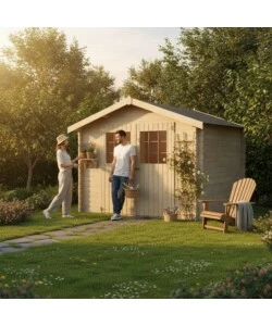 CASETTA IN LEGNO DA GIARDINO DECOR ET JARDIN "FLODOVRAK" IN ABETE BIANCO NORDICO 317X313X232 CM