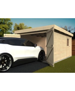 GARAGE IN LEGNO DA GIARDINO DECOR ET JARDIN "GALAN" IN ABETE BIANCO NORDICO 349X481X225 CM