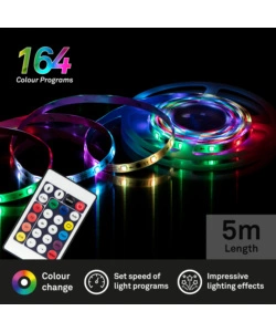 STRISCIA LED 5 MT CON TELECOMANDO, 24W