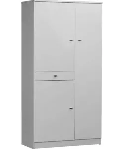 MOBILE 3 ANTE E 1 CASSETTO BIANCO LUCIDO, 77X147X 34 CM