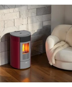 Stufa a pellet ventilata Canadian Stove "Columbia 8" bordeaux 6,3 kW