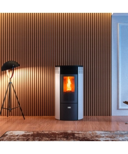 STUFA A PELLET CANALIZZATA CANADIAN STOVE "COLUMBIA 12C" BIANCO 8,7 KW