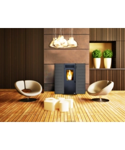 STUFA A PELLET SLIM CANADIAN STOVE "SLIM 6" GRIGIO PUNTINATO 6,14 KW