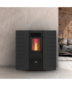 STUFA A PELLET SLIM CANALIZZATA CANADIAN STOVE "SLIM 8C" GRIGIO PUNTINATO 7,48 KW