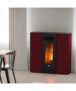 TERMOSTUFA A PELLET SLIM CANADIAN STOVE "SLIM 16" BORDEAUX 15 KW