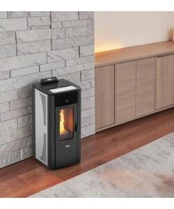 Termostufa a pellet Canadian Stove "Idro 14" bianco 13,8 kW