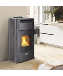 TERMOSTUFA A PELLET CANADIAN STOVE "IDRO CERAMIC 20" GRIGIO PUNTINATO 18 KW