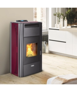 TERMOSTUFA A PELLET CANADIAN STOVE "IDRO CERAMIC 28" BORDEAUX 25,8 KW