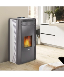 TERMOSTUFA A PELLET CANADIAN STOVE "IDRO CERAMIC 32" BIANCO 30,4 KW