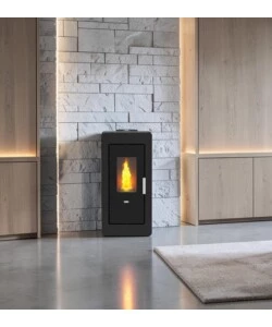 Termostufa a pellet Canadian Stove "Idro Ceramic 14" nero 13,8 kW