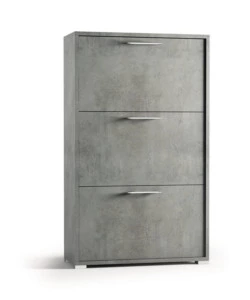 SCARPIERA GRIGIA CON 3 ANTE, 67X28X112 CM