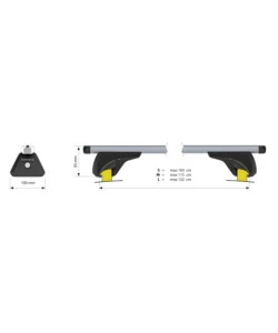 COPPIA BARRE PORTATUTTO IN ALLUMINIO NOWA - L - 127 CM  N15066