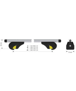 COPPIA BARRE PORTATUTTO IN ALLUMINIO YURO - XL - 140 CM  N15047