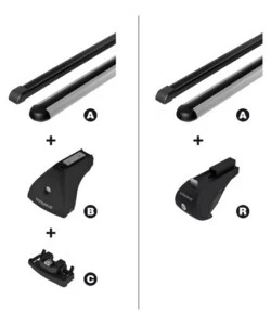 COPPIA BARRE PORTATUTTO IN ACCIAIO SEZIONE QUADRA - S - 108 CM  N15019