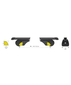 COPPIA BARRE PORTATUTTO IN ACCIAIO RAIL TOP - M - 120 CM  N15030