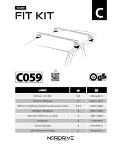 KIT ATTACCHI PER BARRE AUTO PORTATUTTO BMW S1 9/04(E87 S3 BERLINA 1/982/05,S  N21059