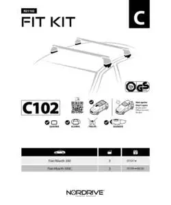 KIT ATTACCHI PER BARRE AUTO PORTATUTTO FIAT 500 07/07-  N21102