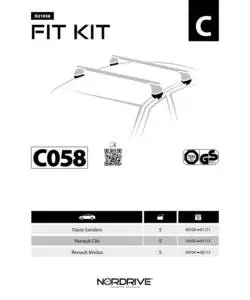 KIT ATTACCHI PER BARRE AUTO PORTATUTTO RENAULT MODUS 5D 9/04,CLIO 5D 10/05,D  N21058