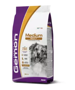 CROCCHETTE PER CANI MONGE "GEMON" ADULTO DI TAGLIA MEDIA CON POLLO 15 KG
