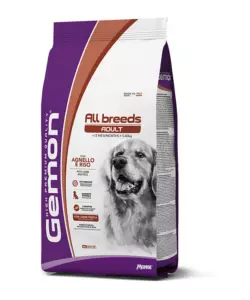 CROCCHETTE PER CANI MONGE "GEMON" ADULTO DI TUTTE LE TAGLIE CON AGNELLO 15 KG