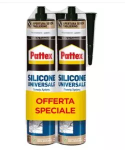 Silicone sigillante universale Pattex trasparente 2x280 ml