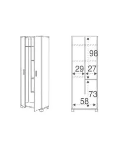 MOBILE 2 ANTE PORTASCOPE OLMO, 63X183X34 CM