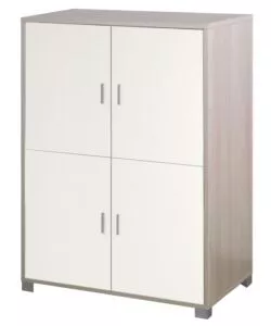 MOBILE 4 ANTE OLMO CON ANTE BIANCO FIAMMATO - L.107 x H.162 x P.41 CM.
