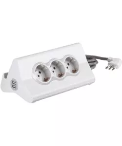 MULTIPRESA DA SCRIVANIA BTICINO CON RICARICA USB BIANCO 2 M
