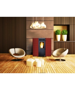 STUFA A PELLET SLIM CANADIAN STOVE "SLIM 6" BORDEAUX 6,14 KW