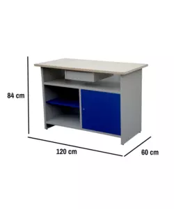 BANCO DA LAVORO EASY SYSTEM CON RIPIANI E ANTA, 120x60x84 CM