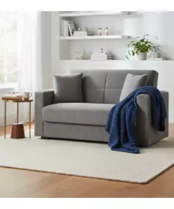 DIVANO LETTO "NORA" 2 POSTI GRIGIO, 155X80X87 CM