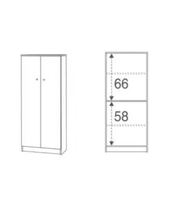 ARMADIO BASSO 2 ANTE OLMO, 62X147X34 CM
