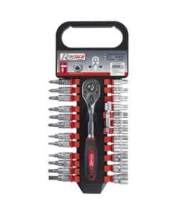 KIT 26 PEZZI CHIAVE A CRICCHETTO + BUSSOLE + INSERTI - RIBIMEX