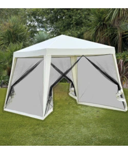GAZEBO DA ESTERNO CON ZANZARIERA EUROGARDEN IN ACCIAIO BIANCO 3X3 M