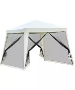 GAZEBO DA ESTERNO CON ZANZARIERA EUROGARDEN IN ACCIAIO BIANCO 3X3 M