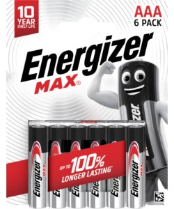 BATTERIE ALCALINE ENERGIZER "MAX" AAA 6 PEZZI