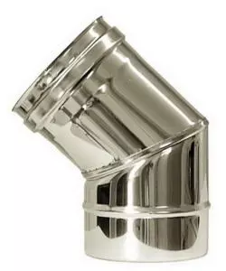TUBO CURVA 45° PARETE DOPPIA INOX, DN 80/130