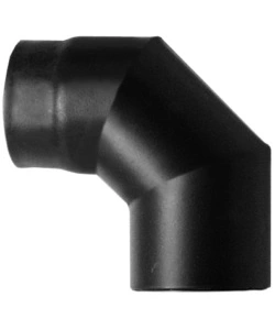 TUBO CURVA 90° LEGNA NERO SMALTATO, 150 MM