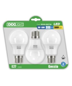 SET 3 LAMPADINE LED A GOCCIA 9W, E27