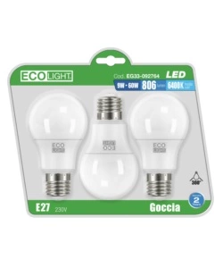 SET 3 LAMPADINE LED A GOCCIA 9W, E27